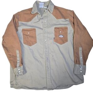 Rasco FR Duck Khaki Two Tone Work Shirt 2XL LONG